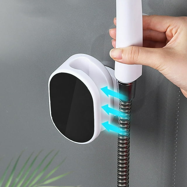 Xihbxyly Soporte para Cabezal de Ducha, Montaje con Ventosa Sin Taladro, Soporte Ajustable para Boquilla de Ducha, Construcción de Plástico Resistente, Instalación Sencilla, Perfecto para Inquilinos,