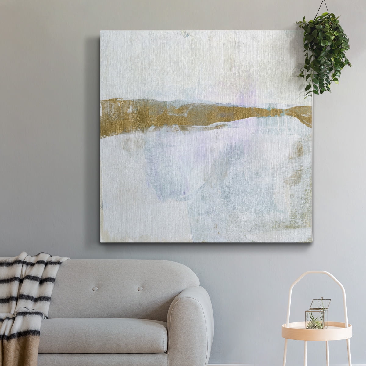 Wexford Home Gold Ribbon Horizon I-Premium Gallery Wrapped Canvas, 16" x 16" - Ready to Hang