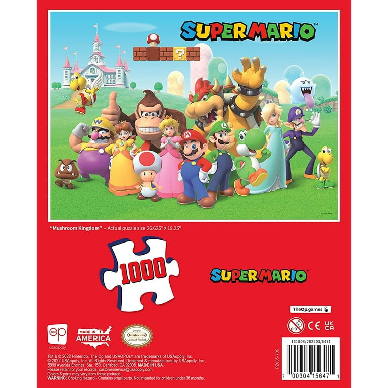 Super Mario “Mushroom Kingdom” 1,000 Piece Jigsaw Puzzle | Collectible  Super Mario Puzzle Artwork Featuring Mario, Luigi, Princess Peach, and More  