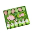 thumbnail image 2 of Northlight 16ct Egg, Chicken and Bunny Spring Easter Decorations - Green/Pink, 2 of 2