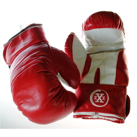 Triple Threat Quick Strap Fitness Training Boxing Gloves - Red - Child -