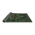thumbnail image 2 of Ahgly Company Indoor Round Medallion Turquoise Blue Traditional Area Rugs, 5' Round, 2 of 4