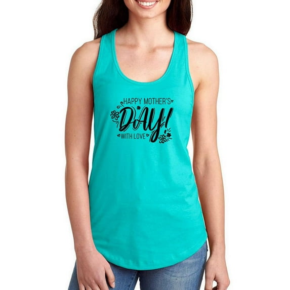 Mothers Day With Love Racerback Tank Women -Image by Shutterstock, Female x-Large