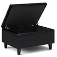 thumbnail image 2 of Bowery Hill 34" Transitional Rectangle Coffee Table Ottoman - Black Faux Leather, 2 of 5