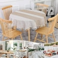 thumbnail image 2 of Elegant Rustic Tablecloth for Dining Table, Cotton Linen Fabric with Dustproof Spill-resistant Properties, Perfect for Indoor Outdoor Use, Khaki, Round 140 cm, 2 of 6