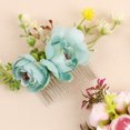 thumbnail image 4 of Peine de pelo de flor rosa, peine de pelo floral, accesorios para el cabello nupcial para novia y dama de honor, regalo navideño para mujeres, 4 of 5