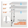 thumbnail image 5 of Camping Kitchen Table, Folding Portable Table, 3 Adjustable Heights, Outdoor Cooking Station for Camping, Picnics, RV, BBQ - MDF Tabletop, 5 of 7