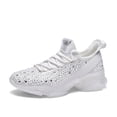 thumbnail image 5 of LUCKY STEP Fashion Rhinestone Mesh Sneaker Breathable Glitter Walking Shoes,White,Womens, 5 of 5