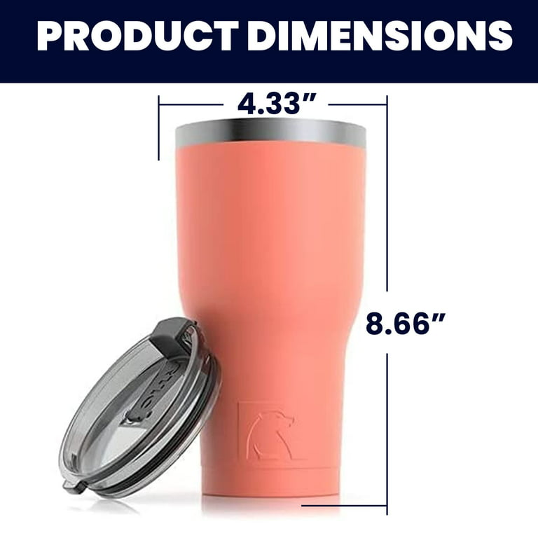 RTIC 30 oz Insulated Tumbler Stainless Steel Travel Mug W/ Lid Coral