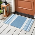 thumbnail image 6 of Vintage Sky Blue Striped Bathroom Rug Washable 2x3 Entryway Rug Non Slip Farmhouse Modern Stripes Boho Texture Front Door Mat Low Pile Indoor Doormat Throw Floor Carpet for Kitchen Bedroom Entrance, 6 of 9