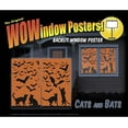thumbnail image 5 of WOWindow Posters Cats & Bats Silhouettes Orange and Black Halloween Window Decoration includes two 34.5"x60" Backlit Posters, 5 of 6