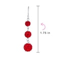 thumbnail image 4 of Bling Jewelry Womens Red Crystal Pave Disco Balls Dangle Earrings Sterling Silver, 4 of 5