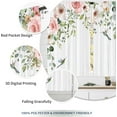 thumbnail image 5 of Farmhouse Pink Flower Kitchen Curtains Botanical Leaves Rose Small Short Cafe Window Curtains Floral Hummingbird Wooden Barn Bathroom Drapes Treatment Tier Curtains 2 Panels (27.5x36 Inch), 5 of 6