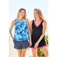 thumbnail image 6 of Swim 365 Women's Plus Size Chlorine-Resistant A-Line Two-Piece Skirtini Set, 6 of 6