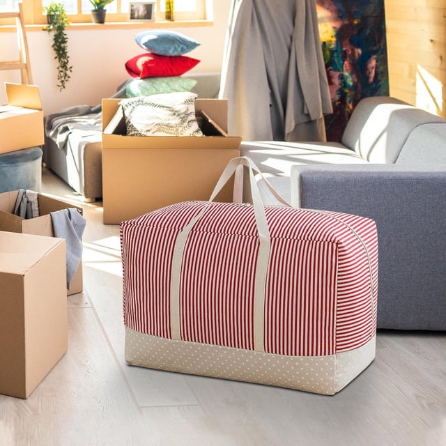 Thickened Coarse Linen Clothing Quilt Storage Bag - Foldable, Washable, Breathable Fabric Storage Box for Moving, Bedding & Organizing
