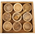 thumbnail image 4 of Handmade Wooden Seasoning Herb Spice Masala Box Container Holder Rack Stand Caddy With Spoon & Clear Lid Decorative Storage Chest Organizer For Kitchen Pantry Cabinet Drawer Storage 8 x 8 Inches, 4 of 7