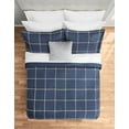 thumbnail image 3 of Mainstays Navy Windowpane 10 Piece Bed in a Bag Comforter Set with Sheets, Queen, 3 of 9