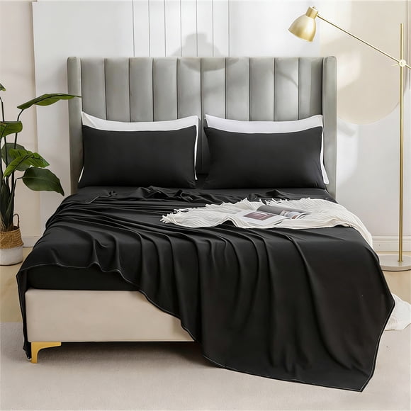 Weloille Bedding Set 3 Pieces, 6.76 x 8.01 ft Bed Sheet + 2 Pillowcases, Soft Breathable Wrinkle Resistant Bed Linens, Comfortable Bedding Collection for Bedroom Guest Room Queen Size Bed