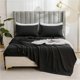 thumbnail image 2 of Juego de sábanas de poliéster de 3 piezas, color liso cepillado, sábana plana con 2 fundas de almohada, ropa de cama suave y cómoda para el hogar y el dormitorio, resistente a las arrugas y a la, 2 of 6