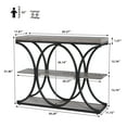 thumbnail image 2 of Table Console de Rangement Industriel à 3 Niveaux - Format Étroit de 39 Pouces, Base Ronde en Métal, Utilisation Multi-Scènes pour Entrée/salon, 2 of 3