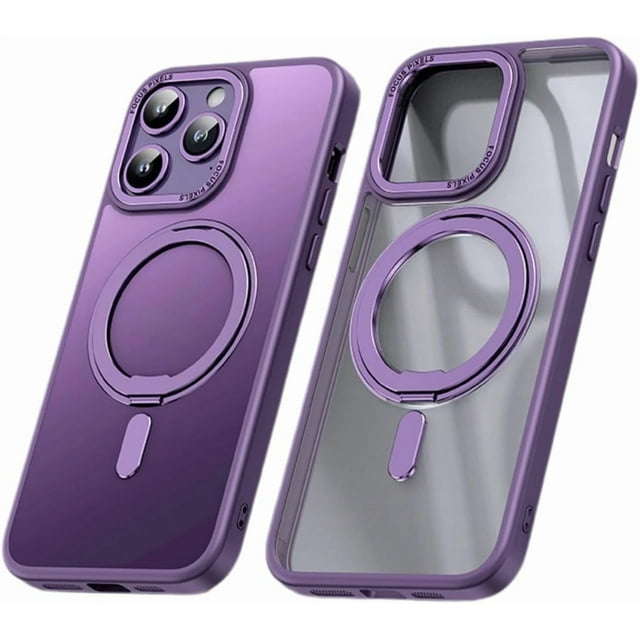 KOMI Magnetic Charging, Military Grade Comprehensive Anti Drop Protection, Metal Bracket Phone case, Suitable for iPhone 14/13/12/11 Series (Purple, case of iphone12)