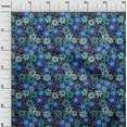 thumbnail image 3 of oneOone Cotton Flex Blue Fabric Floral Retro Sewing Fabric By The Yard Printed Diy Clothing Sewing Supplies 40 Inch Wide, 3 of 5
