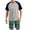 #212-Green, variant on Handshe Men's Checkered Print Raglan Two-Piece Set, Color Blocking Shorts & Short Sleeve Tee Homewear, Lounge & Leisure Comfort Outfit for Men,Plus Size