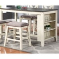 thumbnail image 2 of Simple Counter Height Dining Table, Storage Shelves, Wooden For Space Kitchen With Modern Wood Design, 2 of 6