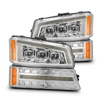 AlphaRex 03-06 Chevrolet Silverado/02-06 Avalanche (without body cladding) NOVA-Series LED Projector Headlights Chrome