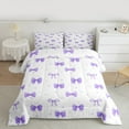 thumbnail image 2 of Castle Fairy Kawaii Ribbon Bow Boy Girl Bedding Comforter Set 2pcs,Dreamy Princess Bow Knot Twin Comforter Sets Microfiber,Polka Dots Breathable Bedding Set,Super Cozy Room Decor,Reversible, 2 of 8