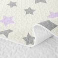 thumbnail image 5 of Manfei Minimalist Stars Twin Quilt Set,Sprinkle Print Twin Coverlet Set,Gray Purple,Light Gray Reversible,2pcs,1 Bedspread and 1 Pillowcase, 5 of 7