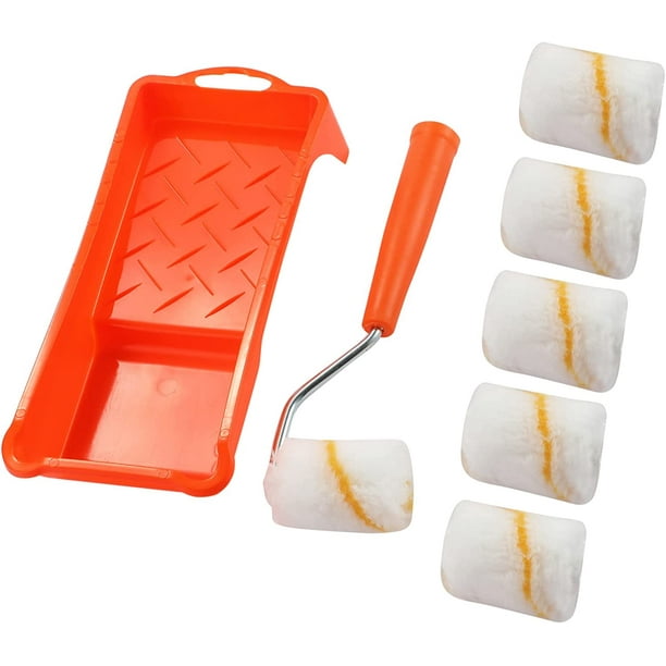 Paint Roller, 2 Inch Small Fine Finish Paint Roller Kit with Tray
