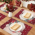 thumbnail image 2 of Placemats Set of 6 Linen Placemats, Washable Kitchen Table Mat, Seasonal Holiday Christmas Place Mats for Party Red 17.7*12.6inch, 2 of 6