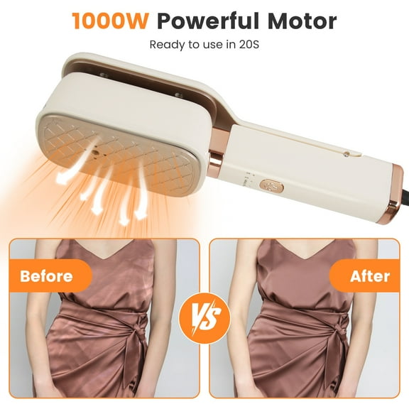 ravel/Home 3-in-1 Clothes Steamer – 1000W Handheld, 180 °   Rotating Head, Dry/Wet Iron, 20OZ Leak-Proof & Lightweight