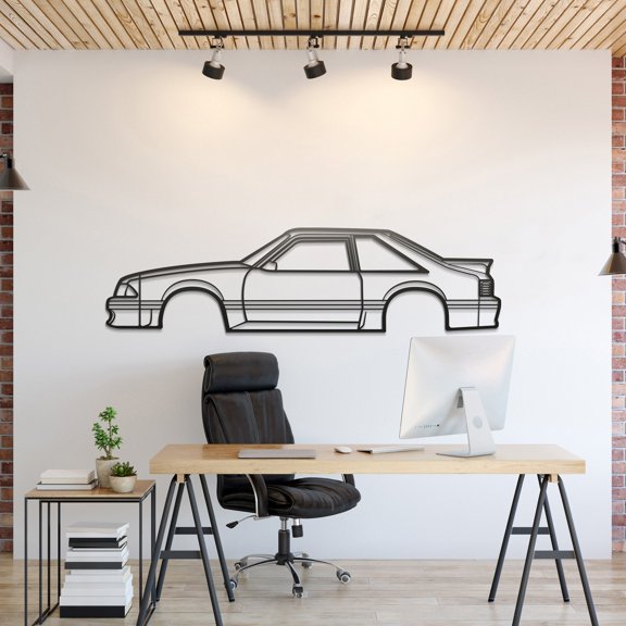 LaModaHome 1988 Mustang GT Hatchback Metal Silhouette Wall Art