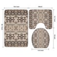 thumbnail image 3 of Brown Geometric Diamond Heart Pattern Bathroom Rugs Sets 3 Piece,Toilet Cover Set,Absorbent Non Slip Bathroom Mats Sets with U-Shaped Contour Rug Toilet Rug Set, 3 of 5
