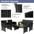 thumbnail image 4 of Gymax Set Of 4 Patio Rattan Furniture Set Cushioned Chair Sofa Table Turquoise, 4 of 7
