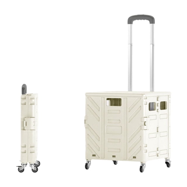 maskred Lightweight Durable Folding Utility Cart For On Go Essential For Outdoor white 4 rounds