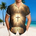 thumbnail image 2 of Stamzod Short Sleeve Button Down Men Shirt Print Casual Shirts Big & Tall Summer Beach Shirts Dark Gray XXXXXL, 2 of 6