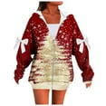 thumbnail image 2 of Zedker Women's Zip Up Hoodies Floral Long Sleeve Sweatshirts Casual Graphic Y2K Hoodie Fall Hooded Jacket with Pockets, 2 of 6