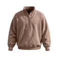 thumbnail image 3 of Gytharion Men's Mock Neck Sweatshirts Snap Button Ribbed Hem Solid Color Classic Pullovers Fall Warm Cozy Pullover Tops, 3 of 8