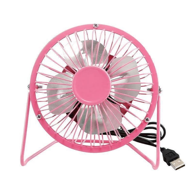 Ventilador de escritorio pequeño ventilador USB, mesa de escritorio USB portátil, mini ventilador personal de metal, rotación de 360°, viento de alta velocidad, funcionamiento silencioso, pa