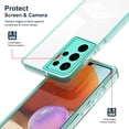 thumbnail image 4 of SaniMore for Samsung Galaxy S22 Ultra Case Slim Transparent [Not Yellowing Technology], Rugged PC & TPU Bumpers Built-in Detachable Lens Protector Shockproof Protective Cover, Green, 4 of 7