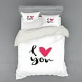 thumbnail image 2 of Ambesonne Love Bedding Set 3 Pcs, Hand Drawn Design Romantic, Twin XL, Black Hot Pink White, 2 of 3