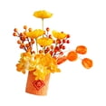 thumbnail image 4 of 2x Flores artificiales tradicionales en maceta, plantas de interior, bonsái artificiales, color rojo Estilo B 27x14x28cm Estilo F 23x16x24cm, 4 of 9