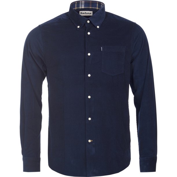 Barbour Morris Button Up Camisa para Hombre, Azul, X-Large Barbour Botones al frente