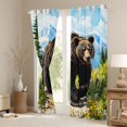 thumbnail image 3 of Manfei Teens Wildlife Bear Blackout Curtains Set of 2 (52x84 Each),Chic Flower Window Curtains,Woodland Animal Curtains and Drapes,Microfiber Bedroom Decor, 3 of 6