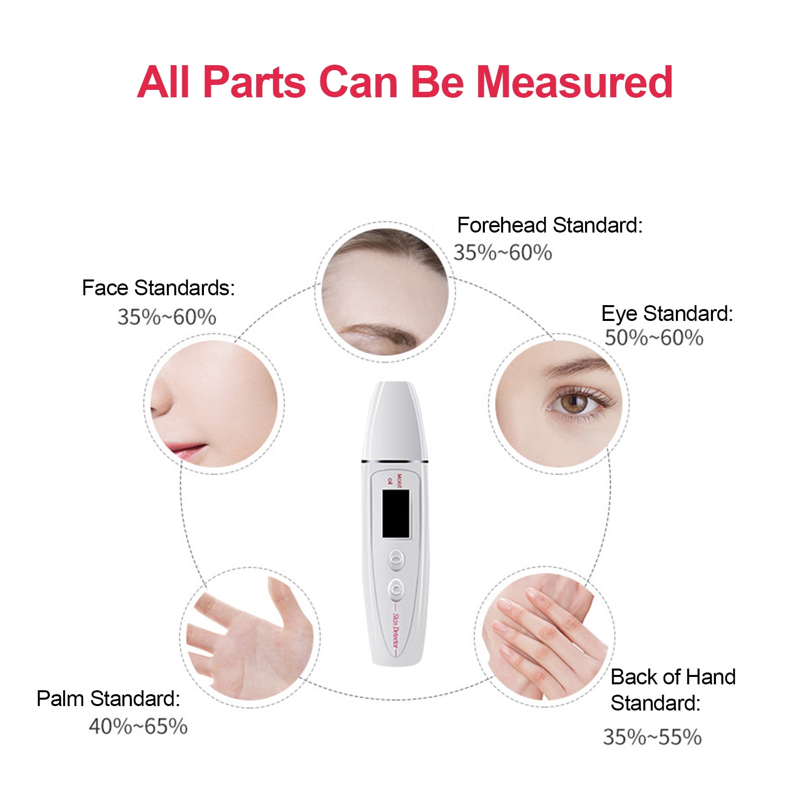 ボディ・フェイスケア SKIN TESTER ST-50 Face Skin Tester Portable Digital Skin Analyzer Moisture Water Oil