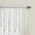 Country Chic Floral Lace Window Curtain Panel With an Attached Tassled