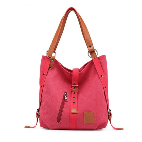 Canvas Tote Bag with Pockets Shoulder Bag Casual Top Handle Handbag Large Crossbody Bags for Women - pink